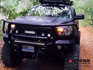 Toyota Tundra Stealth Front Winch Bumper Lonestar Guard - Texture Black WARN M8000 Or 9.5xp